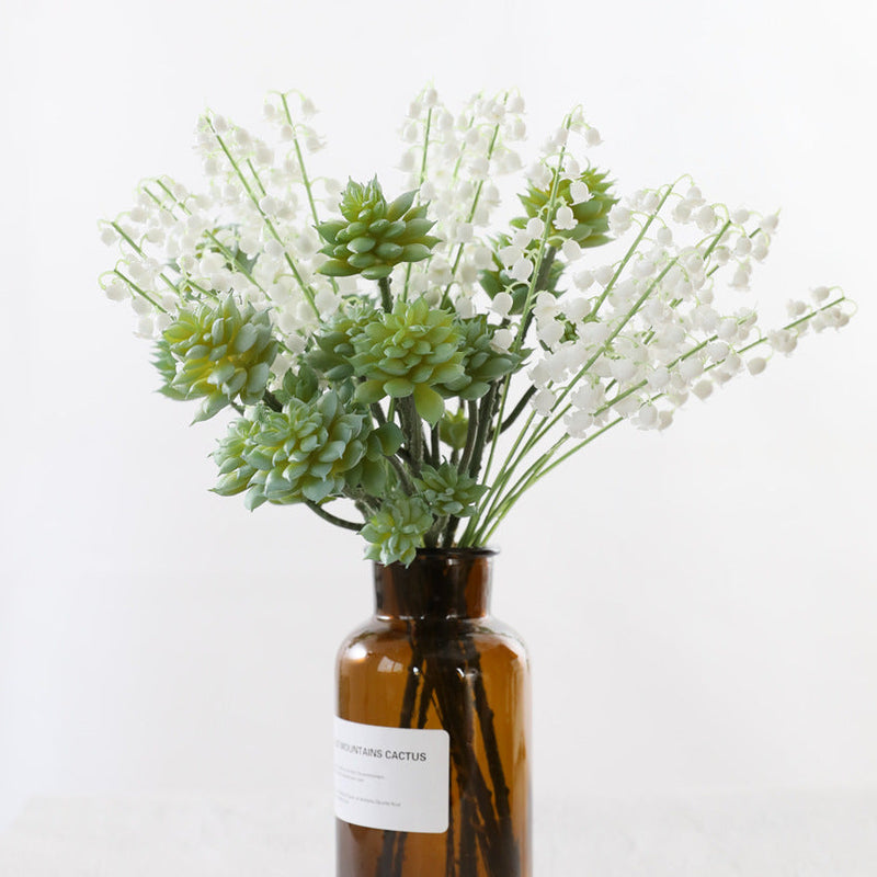 7 Pcs Artificial Lily of the Valley Flowers, Real Touch Soft Silk Stems for Centerpiece Decor