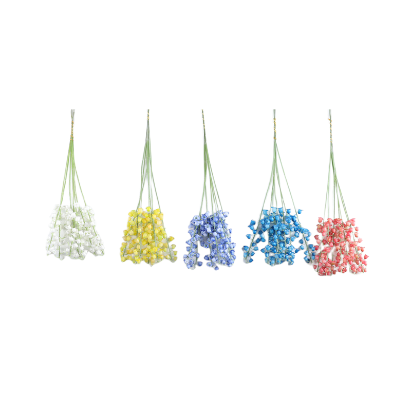 7 Pcs Artificial Lily of the Valley Flowers, Real Touch Soft Silk Stems for Centerpiece Decor