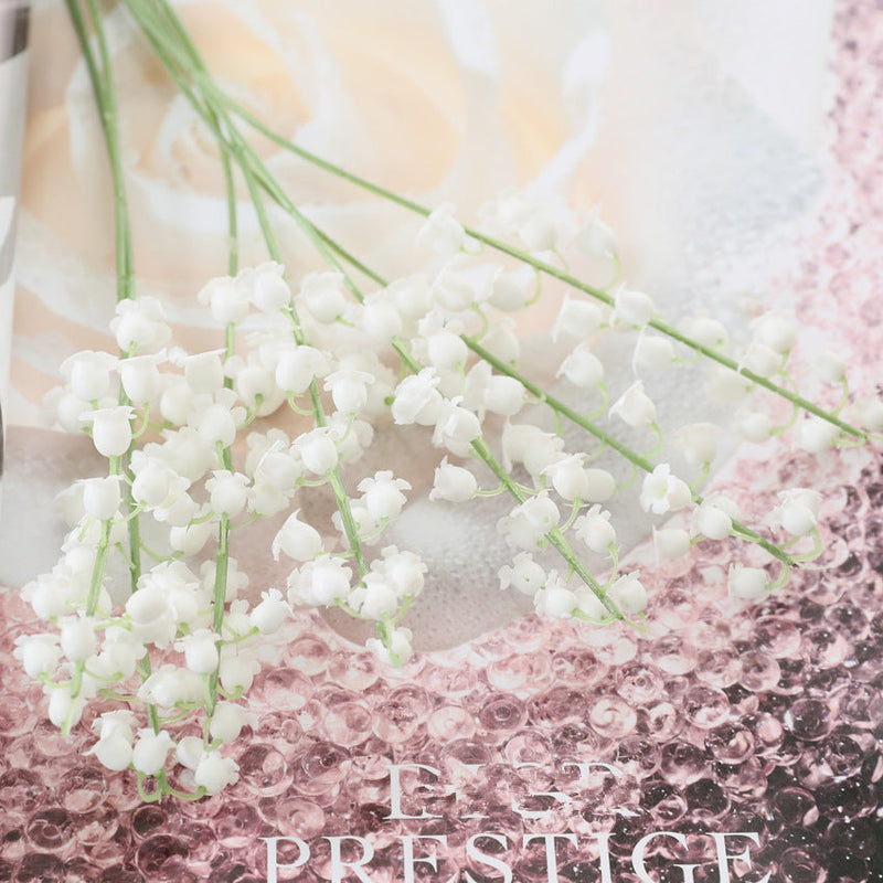 7 Pcs Artificial Lily of the Valley Flowers, Real Touch Soft Silk Stems for Centerpiece Decor