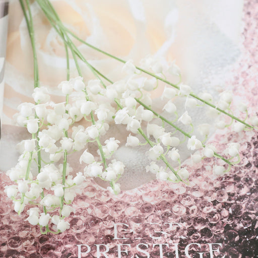 7 Pcs Artificial Lily of the Valley Flowers, Real Touch Soft Silk Stems for Centerpiece Decor