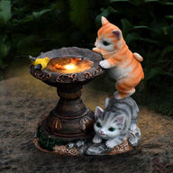 Solar Animal Garden Statues with LED Lights - Cat & Dog Outdoor Decor for Yard, Patio, Lawn