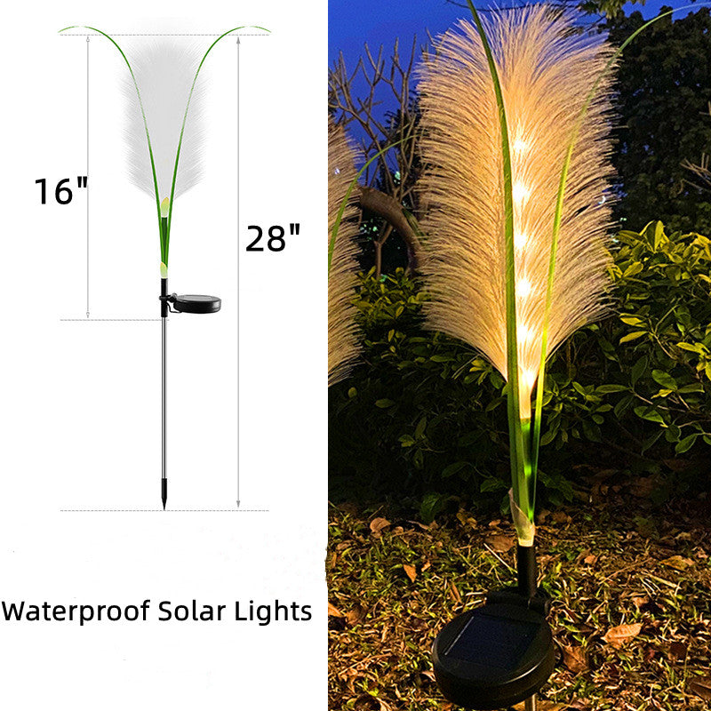Solar Powered Garden Lights Pampas Design Warm White LED Outdoor Bulk Set