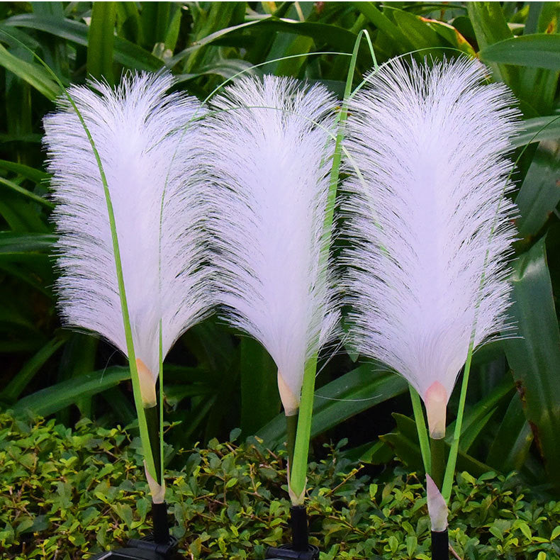 Solar Powered Garden Lights Pampas Design Warm White LED Outdoor Bulk Set
