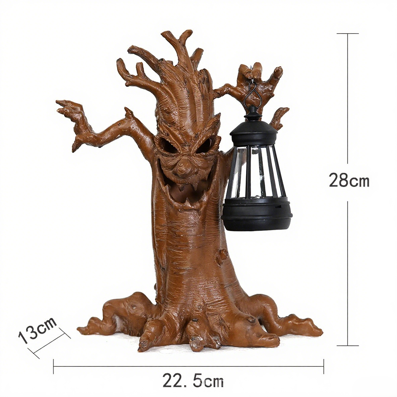 Solar-Powered Halloween Treeman Statue – Auto Light Sensor-Waterproof Resin Decor for Garden & Party