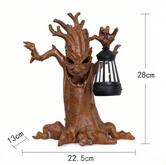 Solar-Powered Halloween Treeman Statue – Auto Light Sensor-Waterproof Resin Decor for Garden & Party