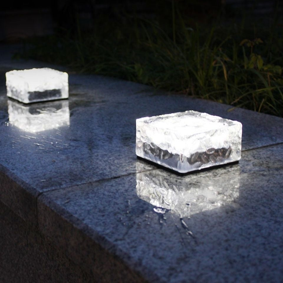 Solar Ice Brick Garden Lights - Outdoor Waterproof LED Landscape Lights for Yard, Patio, Lawn Decor
