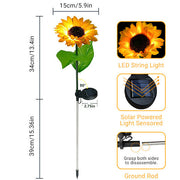 26 Inch Solar Sunflower Lights 10 Pcs Outdoor Garden Decoration Artificial Flowers