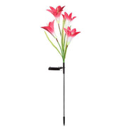 27 Inch Solar Outdoor Faux Lily Flower with Bulb Lights, 1 Pc Artificial