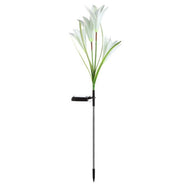 27 Inch Solar Outdoor Faux Lily Flower with Bulb Lights, 1 Pc Artificial