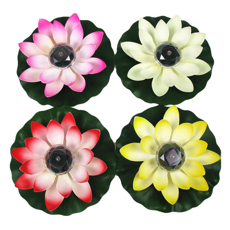 Solar Power Floating Lotus Flower LED Light, Artificial Water Hyacinth Pond Plant, Bulk Pack