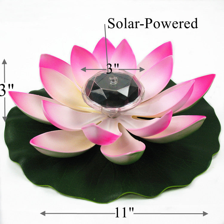Solar Power Floating Lotus Flower LED Light, Artificial Water Hyacinth Pond Plant, Bulk Pack