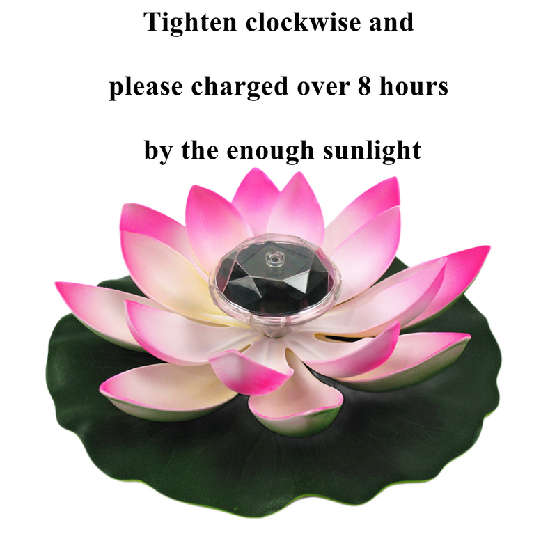 Solar Power Floating Lotus Flower LED Light, Artificial Water Hyacinth Pond Plant, Bulk Pack