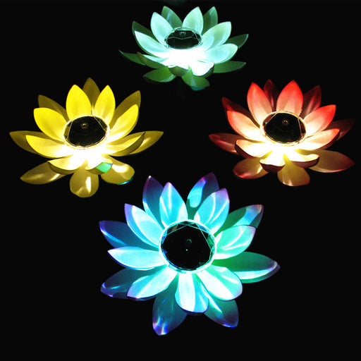 Solar Power Floating Lotus Flower LED Light, Artificial Water Hyacinth Pond Plant, Bulk Pack