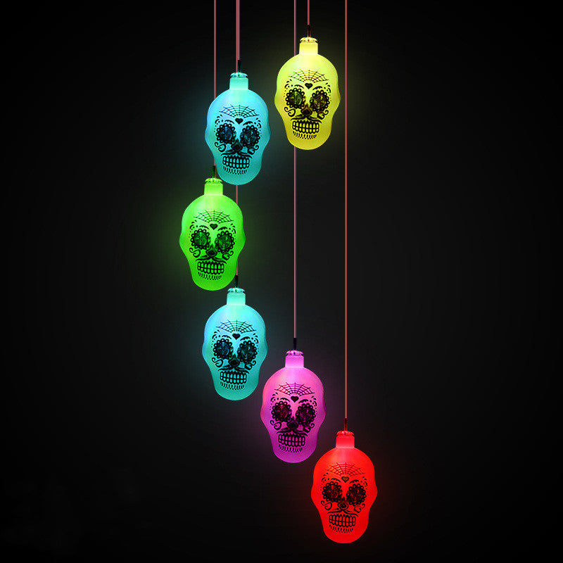 10 Pcs Halloween Solar LED Ball Wind Chimes Hanging Lights Outdoor Decorative