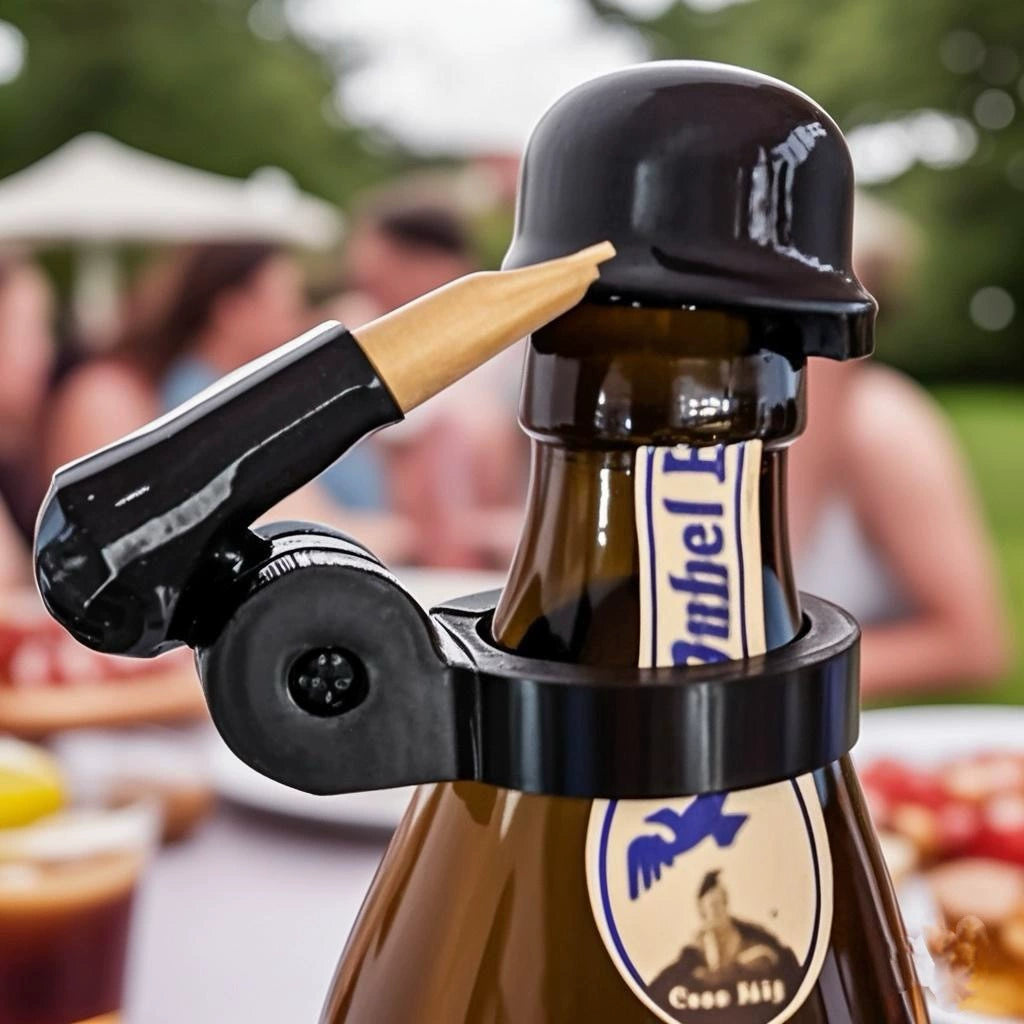 Soldier Salute Beer Bottle Helmet Set of 10 - Novelty Bottle Opener & Stopper for Parties & Gifting