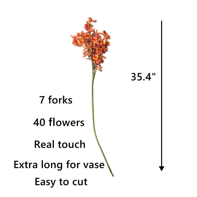 Spider Orchid Stems 10 Pcs 20 Inch Real Touch Artificial Silk Flower Branches for Spring Floral Arrangements