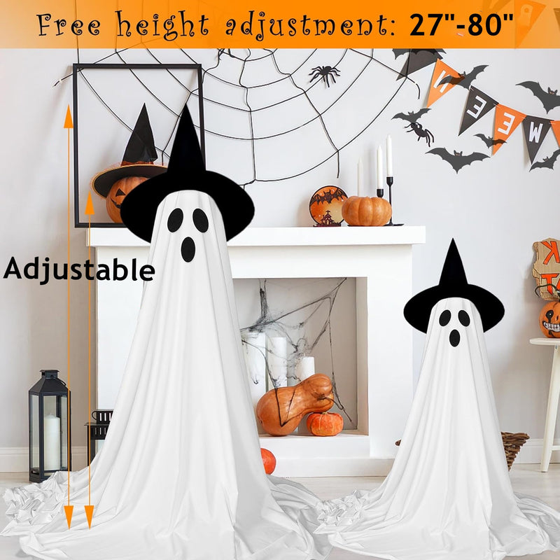 Extra Tall Adjustable Spooky Ghost Halloween Decor Lighted Decoration