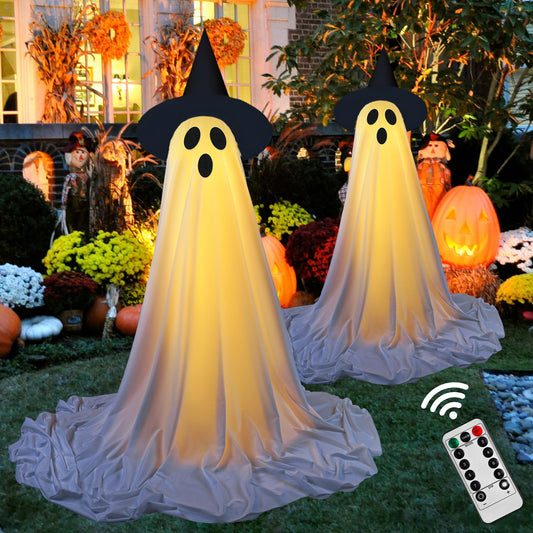 Extra Tall Adjustable Spooky Ghost Halloween Decor Lighted Decoration