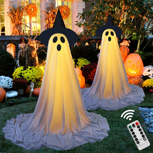 Extra Tall Adjustable Spooky Ghost Halloween Decor Lighted Decoration