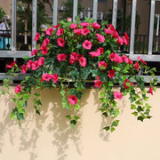 2 Pcs Artificial Spring Petunia Flowers UV Resistant Outdoor Faux Silk Plants