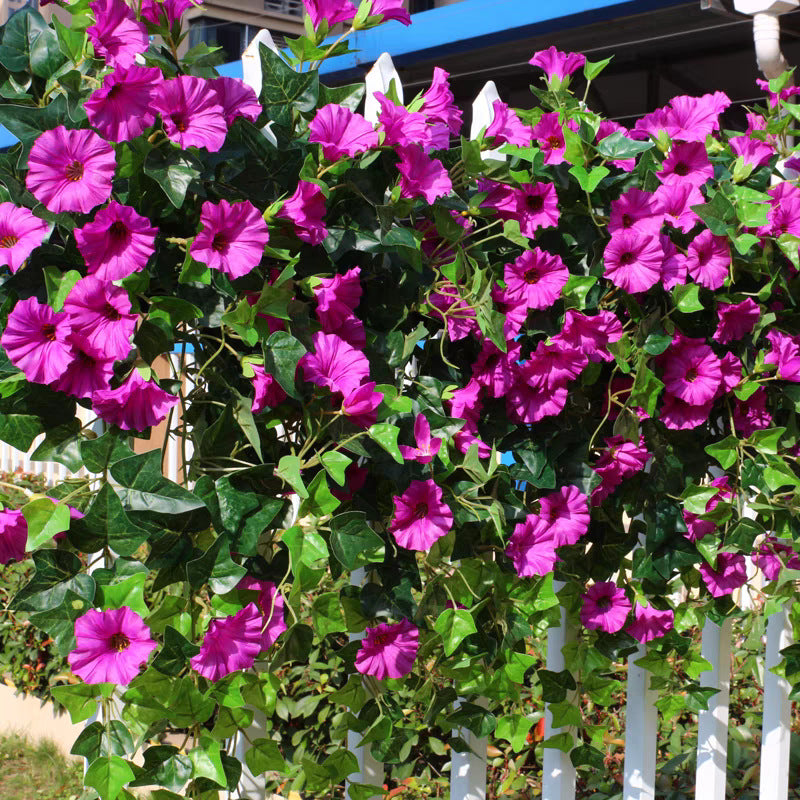 2 Pcs Artificial Spring Petunia Flowers UV Resistant Outdoor Faux Silk Plants