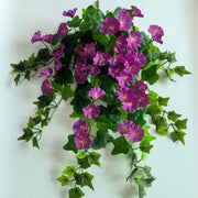2 Pcs Artificial Spring Petunia Flowers UV Resistant Outdoor Faux Silk Plants