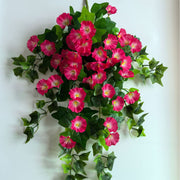 2 Pcs Artificial Spring Petunia Flowers UV Resistant Outdoor Faux Silk Plants