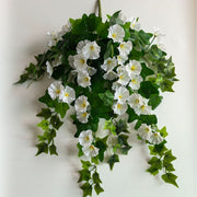 2 Pcs Artificial Spring Petunia Flowers UV Resistant Outdoor Faux Silk Plants