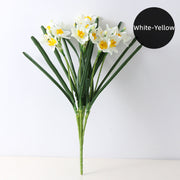 23 Inch Artificial Silk Narcissus Bush 1 Pc December Birth Flower