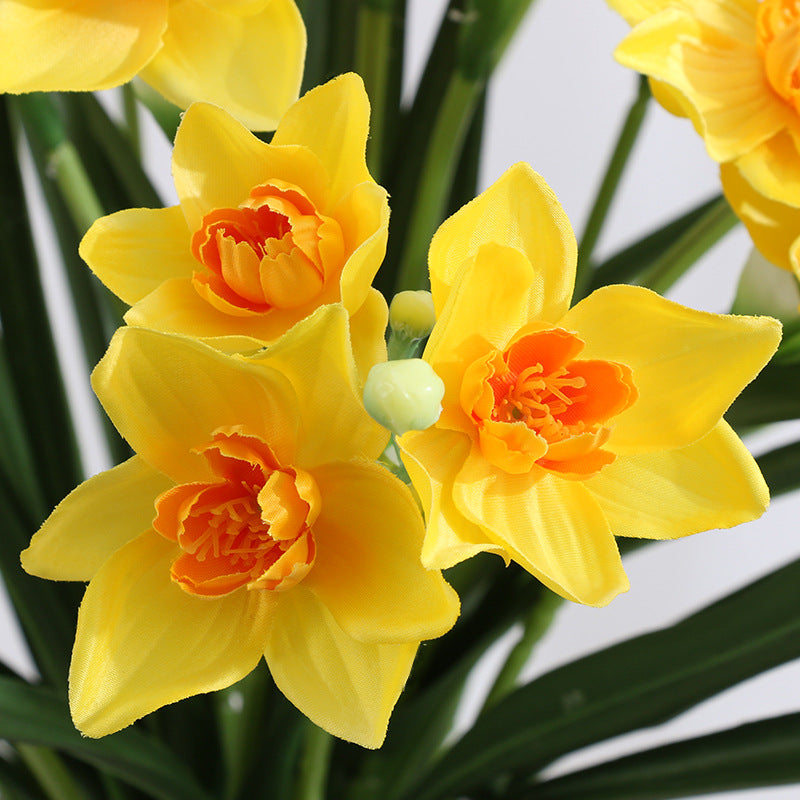 23 Inch Artificial Silk Narcissus Bush 1 Pc December Birth Flower