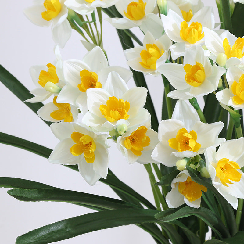 23 Inch Artificial Silk Narcissus Bush 1 Pc December Birth Flower