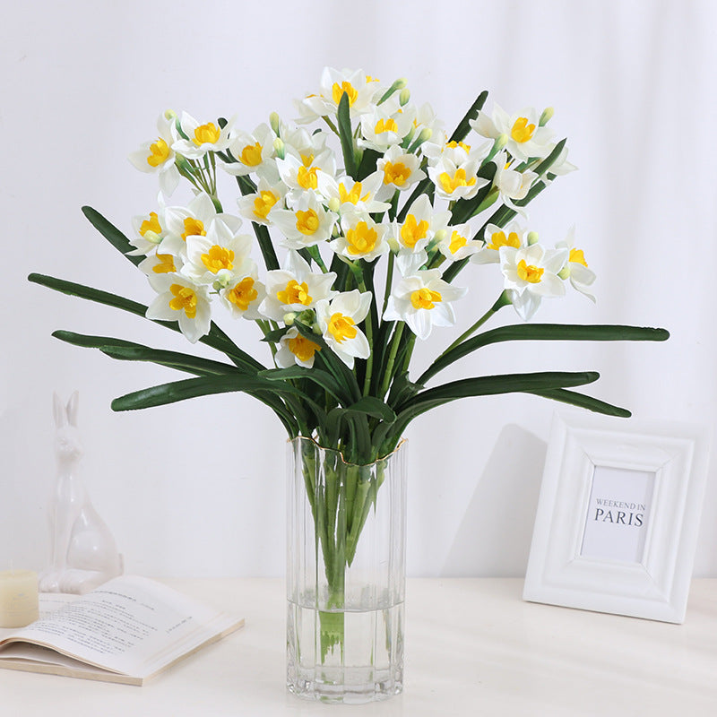 23 Inch Artificial Silk Narcissus Bush 1 Pc December Birth Flower