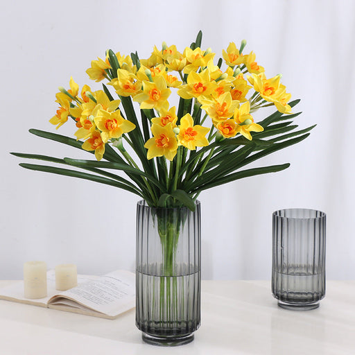 23 Inch Artificial Silk Narcissus Bush 1 Pc December Birth Flower