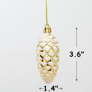 5 Pcs Artificial Snow Spruce Pinecones, 3-4 Inch, White Frosted Crafting and Holiday Decorations