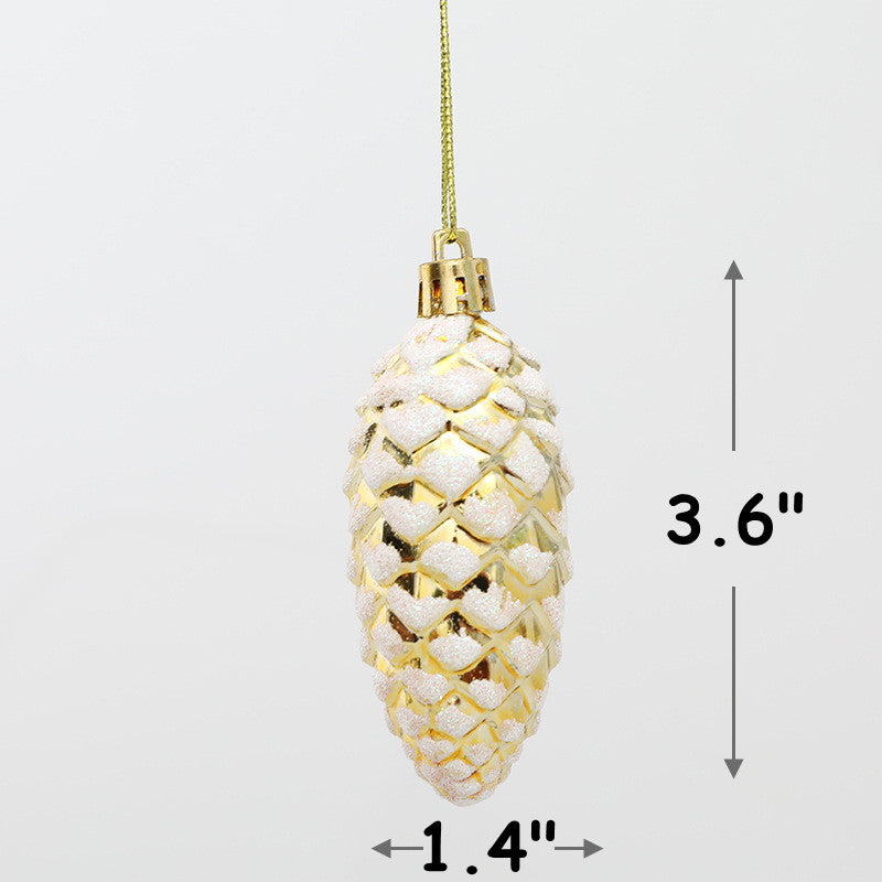 5 Pcs Artificial Snow Spruce Pinecones, 3-4 Inch, White Frosted Crafting and Holiday Decorations