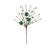 Artificial Clover Stems Picks 12 Inch 10 Pcs Green Silk Bulk for St. Patrick's Day Floral Arrangements DIY Crafts