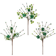 Artificial Clover Stems Picks 12 Inch 10 Pcs Green Silk Bulk for St. Patrick's Day Floral Arrangements DIY Crafts