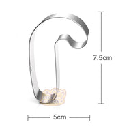 Stainless Steel Candy Cane Cookie Cutter - Christmas Holiday Baking Tool for Cookies, Sushi, Cake Decor