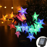 Colorful LED Star String Lights 10 Ft Solar Powered Outdoor Decorative Lights