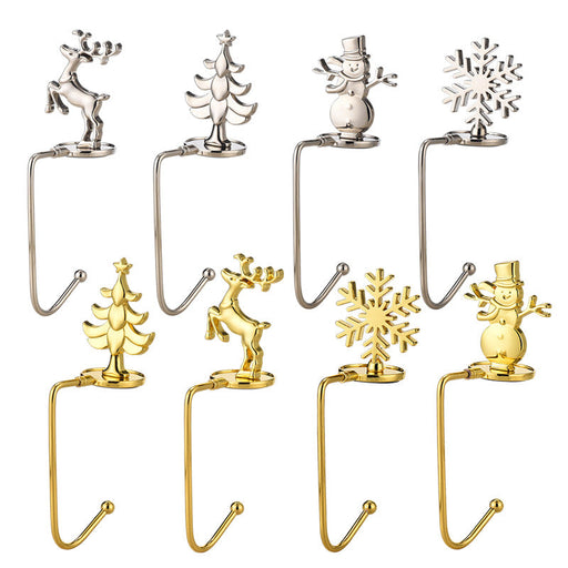 Christmas Stocking Holders Bulk Set for Fireplace Mantel, Durable Metal, 6 Pcs