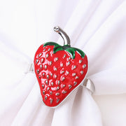 12 Pcs Strawberry Napkin Ring Holders Bulk Set Hawaiian Luau Party Favors Artificial