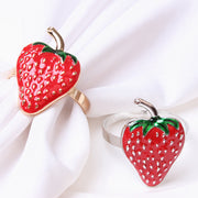 12 Pcs Strawberry Napkin Ring Holders Bulk Set Hawaiian Luau Party Favors Artificial