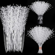 10 Pcs Artificial Pearl Stems 12 Inch Beaded Strand for Wedding Bridal Bouquet Crafts