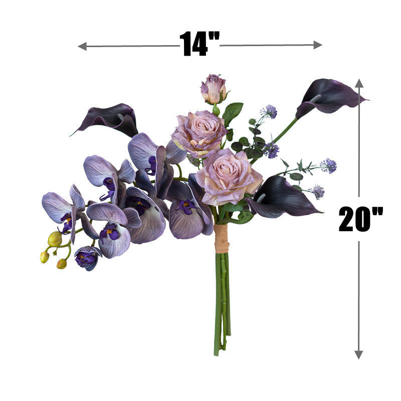 20 Inch Artificial Silk Phalaenopsis Orchid Bouquet, Pre-Arranged Floral Arrangement, Bulk Quantity