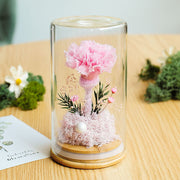 Preserved Artificial Flowers Ornament in Glass Dome Holiday Decoration Gift