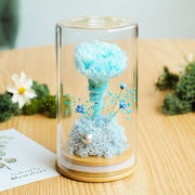 Preserved Artificial Flowers Ornament in Glass Dome Holiday Decoration Gift