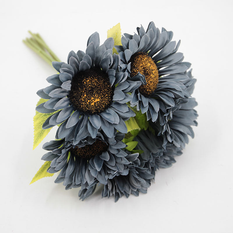 12 Inch Artificial Silk Sunflower Bouquet 10 Stems Autumn Decoration Bulk