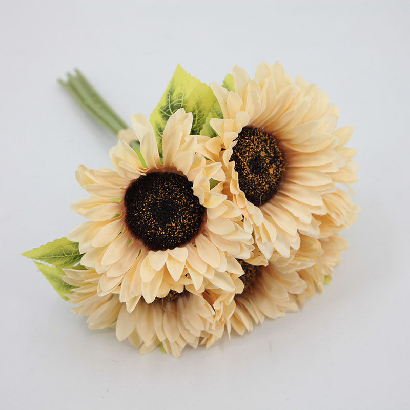 12 Inch Artificial Silk Sunflower Bouquet 10 Stems Autumn Decoration Bulk