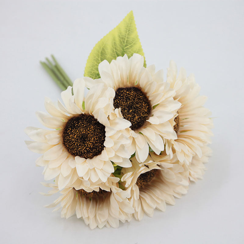 12 Inch Artificial Silk Sunflower Bouquet 10 Stems Autumn Decoration Bulk