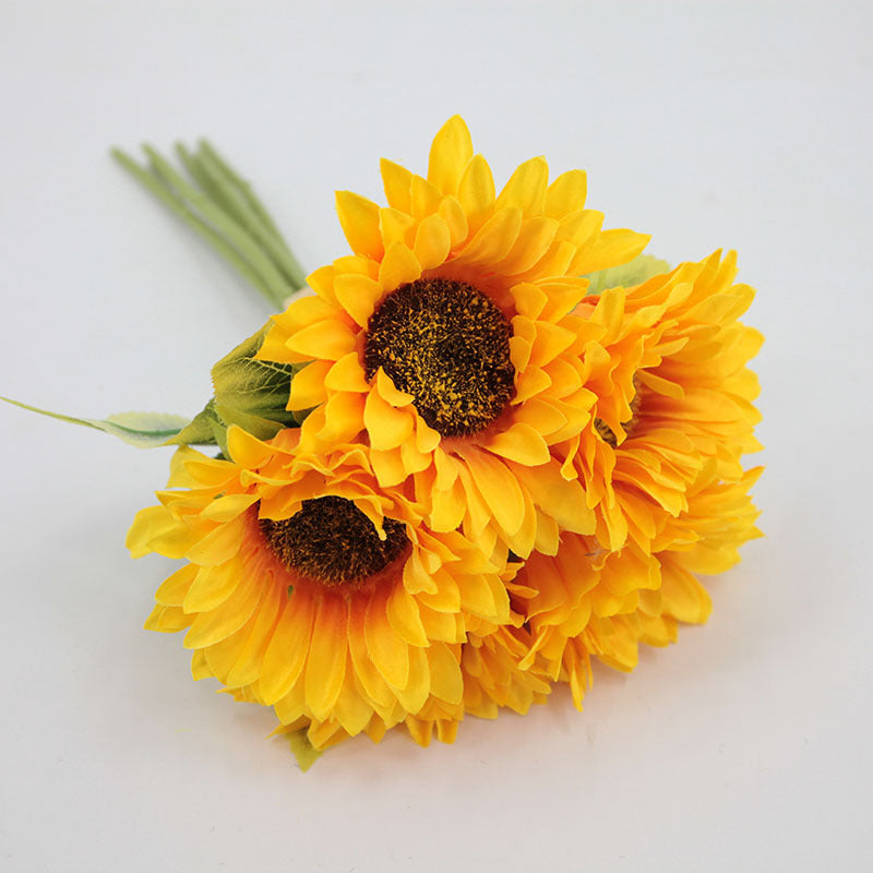 12 Inch Artificial Silk Sunflower Bouquet 10 Stems Autumn Decoration Bulk